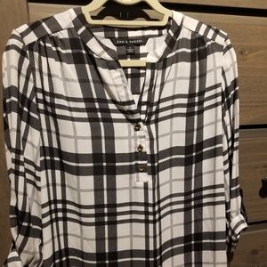 Pullover plaid sheer blouse